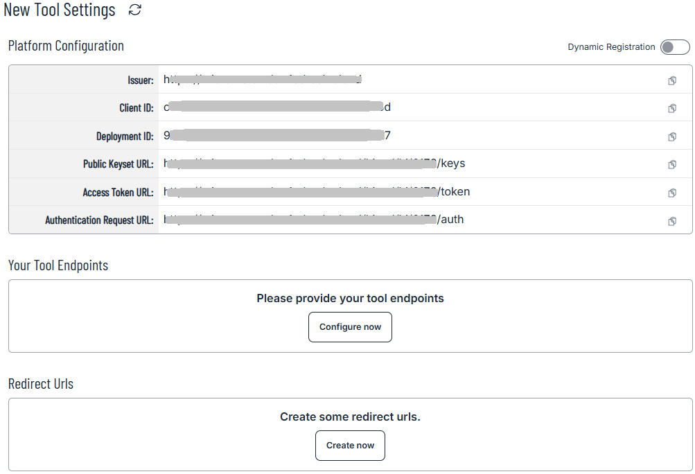 Screenshot of Tool manual configuration fields